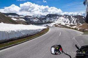 Riding through Alps by motorcycle